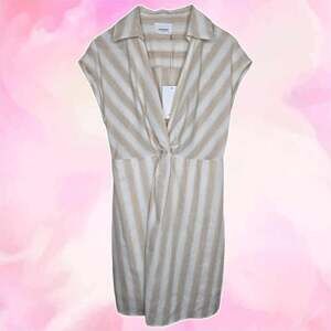 Andrée By Unit Striped Knot Front Collared Dress